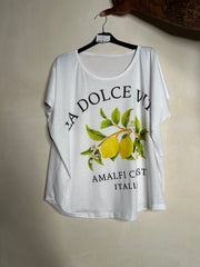 T shirt med citroner la dolce vita by Ohlala