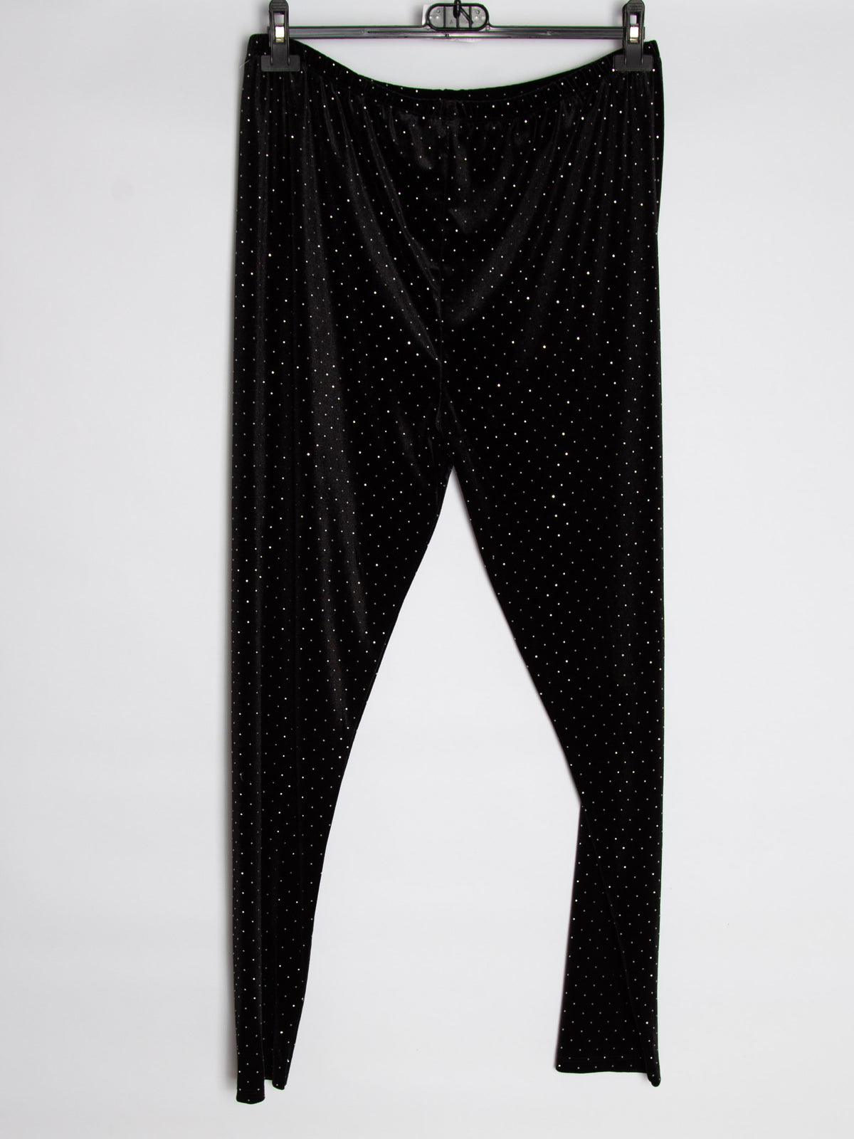 Velour leggings med bling - Str. 38-48 - Ingen returret - ITNOV24