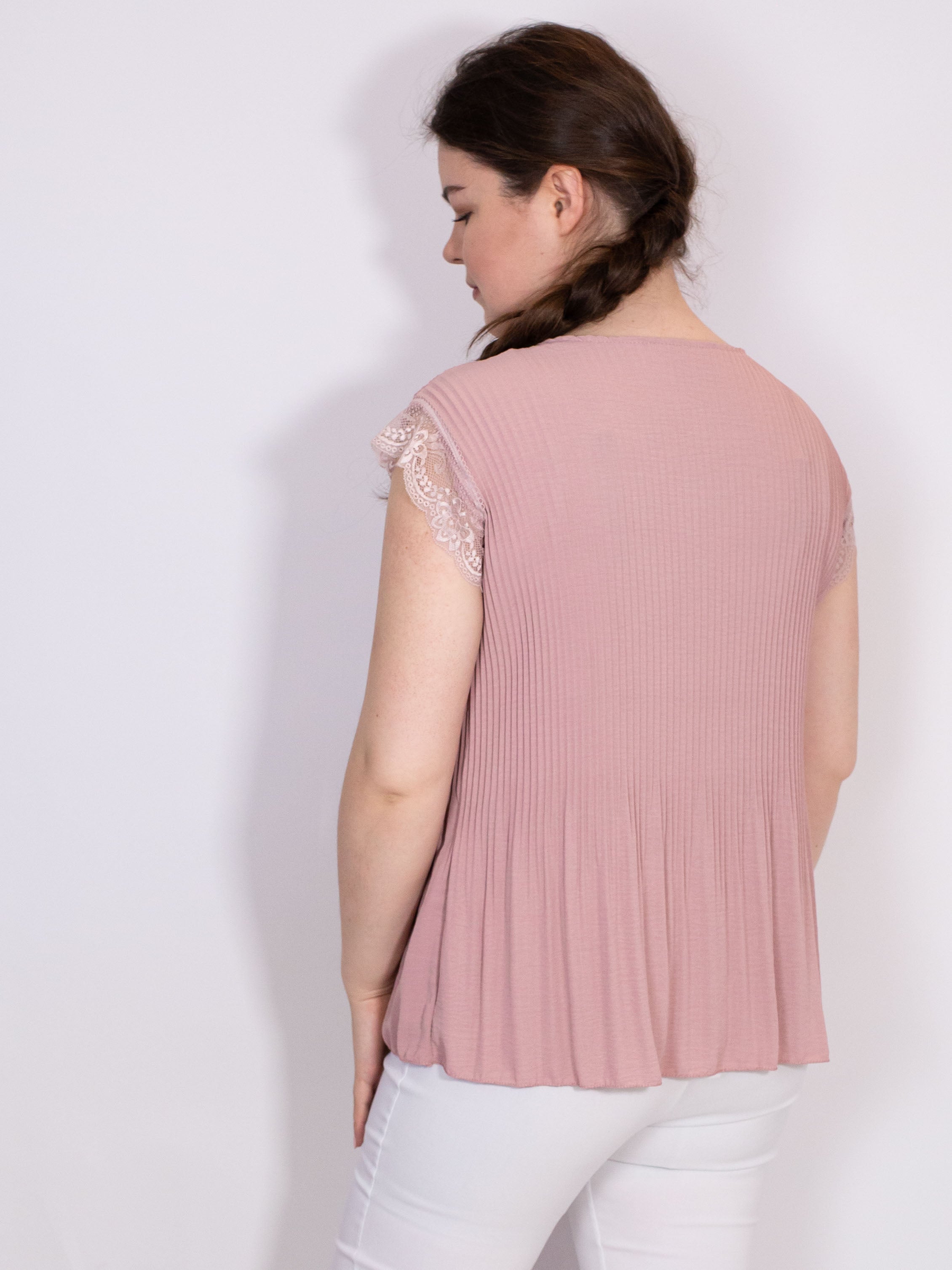 Plisseret blonde top - Brystmål 130cm