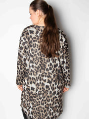 Leopard Strikkjole med tropisk print - ITSEP24