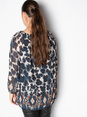 Chiffonbluse med leoprint - ITSEP24