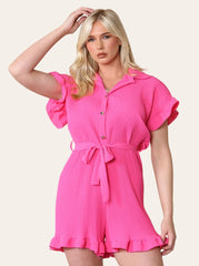 Plisseret playsuit - Str. 38-46