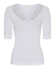 Tim og Simonsen Belen rib v-lace Top SS