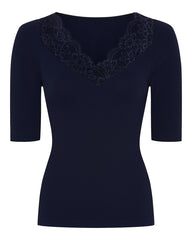 Tim og Simonsen Belen rib v-lace Top SS